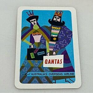 Vintage 1960s Qantas Australia Airline Piatnik Mini Playing Cards Queen King